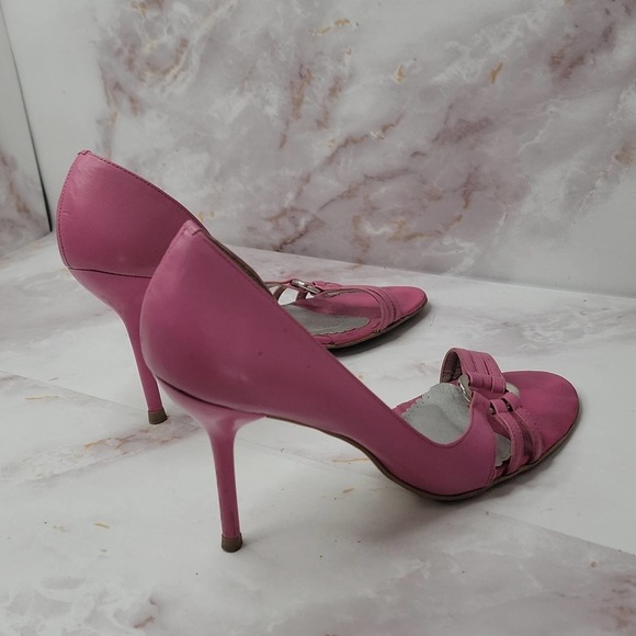 Bcbg Paris pink open toe 3 strap pumps - Picture 11 of 13
